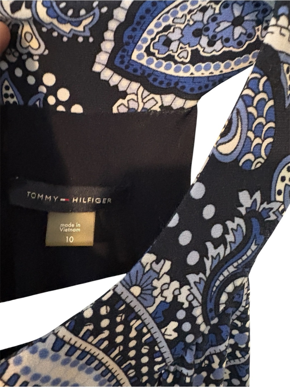 Tommy Hilfiger Navy and Light Blue Paisley Maxi Dress - Picture 2 of 4